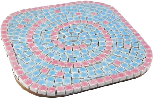 Vista 7 de Kit de manualidades de posavasos de mosaico, da vida a tu creatividad 2 piezas Rainbow Mix 3.9 in