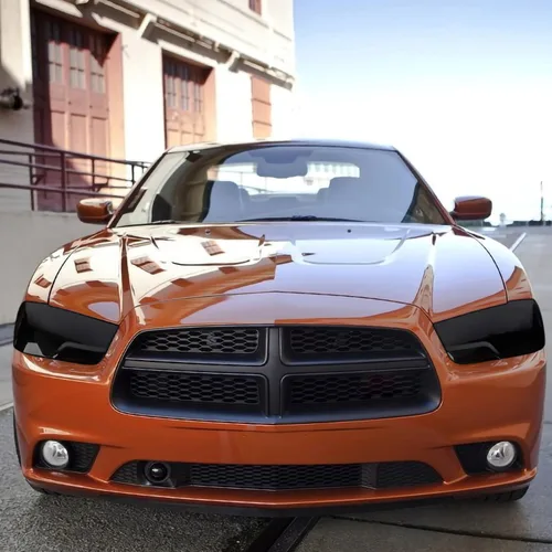 Vista 7 de Hoolcar Cubierta de lámpara delantera para faros delanteros, marco de bisel, accesorios exteriores compatibles con Dodge Charger 2011-2014, negro