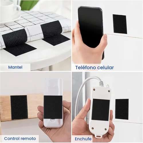 Vista 7 de SOURRI Cinta de velcro grande de 4'' x 20 pies con gancho y bucle, tiras autoadhesivas de servicio pesado, evitan que los cojines del sofá se