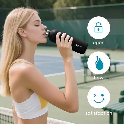 Vista 7 de Botella de agua aislada de 25 onzas con tapa inteligente de visualización de temperatura, botella de agua de acero inoxidable al vacío para deportes