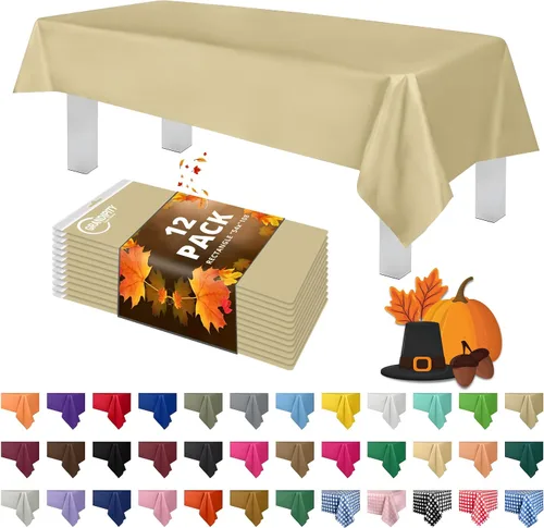 Vista 19 de Mantel de plástico de alta calidad - 54 in. x 108 pulgadas. Grandipity - Mantel rectangular (6 y 12 unidades), Agua (Aqua)