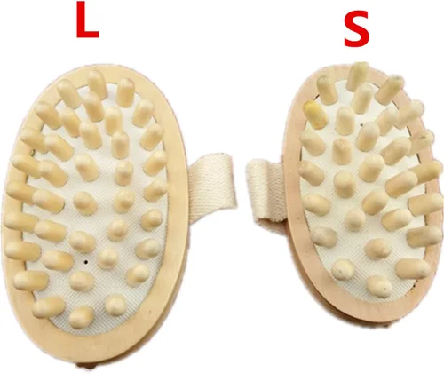 Vista 3 de AnHua Masajeadores de madera natural Masajeador de mano de madera Cepillo corporal Reducción de celulitis (2 piezas)