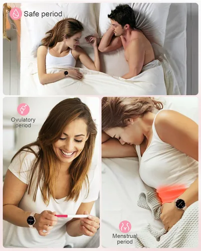 Vista 5 de Relojes inteligentes para mujer (respuesta/hacer llamadas), reloj inteligente AMOED de 1.19 pulgadas para iPhone Android, rastreador de actividad