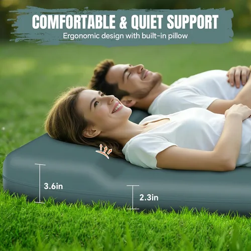 Vista 9 de EUHAMS Almohadilla de dormir doble autoinflable para acampar con espuma