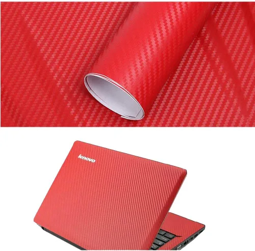 Vista 6 de Adhesivo en 3D de fibra de carbono de vinilo para envolver el coche, hoja adhesiva de vinilo para envolver el coche, rojo, 127 x 30 cm 50" x 11.8