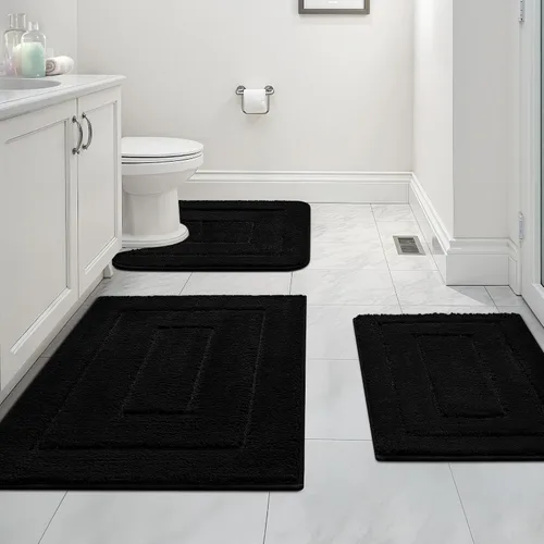 Vista 28 de GRANNY SAYS Juego de 2 alfombras de baño suaves para baño, alfombras de baño antideslizantes y lavables, alfombras de baño absorbentes para bañera
