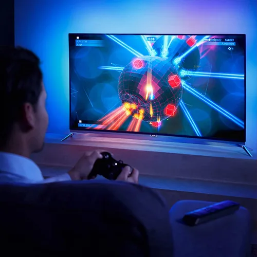 Vista 8 de Retroiluminación de TV, tira de luces LED RGB para computadora PC, 9.8 pies/9.8 ft detrás de TV, sincronización de música y función de temporizador