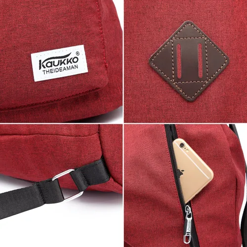 Vista 7 de Mochila deportiva con cordón para gimnasio, yoga, mochila de hombro, para hombres y mujeres, Rojo), K1031-30