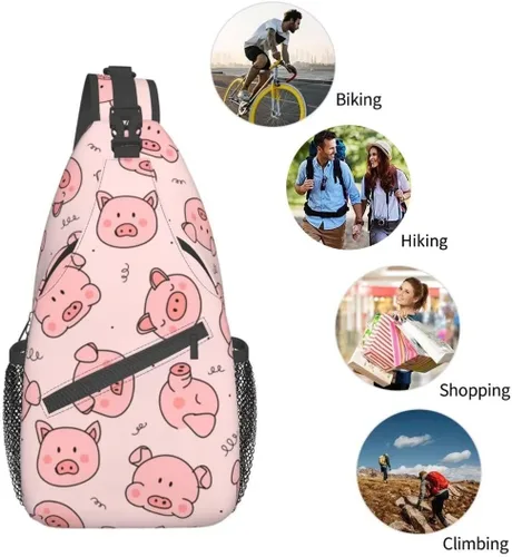 Vista 6 de Bolso bandolera impreso personalizado para mujeres y hombres, mochila cruzada para el hombro, bolsas de pecho, gimnasio, viajes, senderismo, mochila