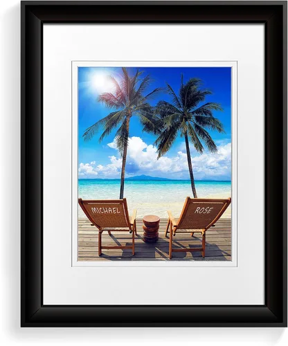 Vista 87 de A&T ARTWORK Love on Beach - Impresión fotográfica personalizada, incluye nombres y la fecha, regalo único para el aniversario de boda. Alfombrillas