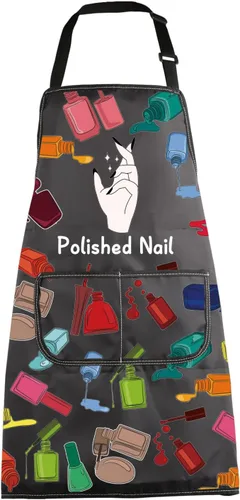 Vista 10 de MBMSO Nail Tech - Delantal de manicurista para técnico de uñas y artista, añade esmalte a la vida