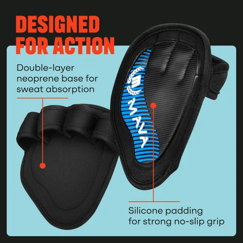Vista 5 de Mava Sports Almohadillas de agarre de neopreno, una alternativa a los guantes de mano desnuda para levantamiento de pesas para mujeres y hombres