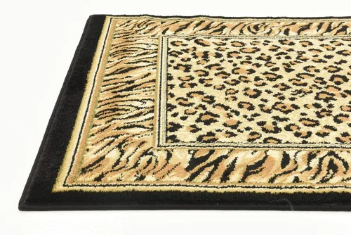 Vista 6 de Unique Loom Wildlife Collection - Alfombra con diseño de borde con temática de animales inspirada en el mundo salvaje, con diseño de guepardo