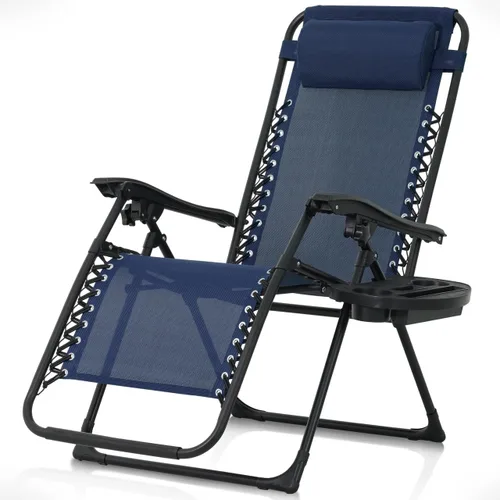 Vista 11 de CAPHAUS Silla reclinable beige Zero Gravity para exteriores, reclinable de gravedad cero, silla antigravedad para interiores y exteriores, silla