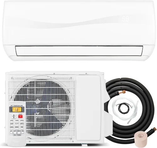Vista 12 de SIMOE Mini sistema de aire acondicionado dividido y calefacción, 18000BTU, unidad de CA sin conductos montada en la pared 19 SEER con bomba de calor