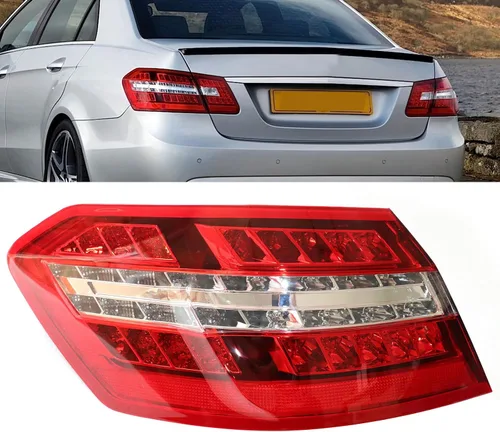 Vista 2 de Conjunto de luces traseras para Mercedes-Benz Clase E Sedan de 4 puertas E550 E63 AMG 2010-2013, lámpara LED, lente roja, repuesto del lado
