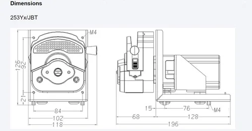 Vista 5 de Bomba peristáltica de alto flujo de 0.0-101.4 fl oz/min con motor paso a paso 24v bajo ruido, fácil montaje rápido carga tubo, programable