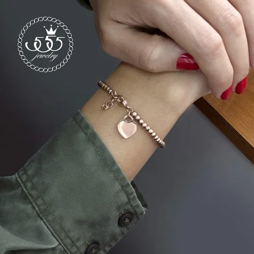 Vista 2 de 555Jewelry Pulsera delicada con cuentas de acero inoxidable para mujer, Metal