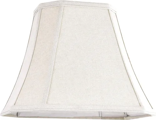 Vista 2 de GO&SO Pantalla de lámpara de esquina de corte cuadrado, 8x14x11 pulgadas, pantalla mediana para lámpara de mesa beige, tela natural hecha a mano