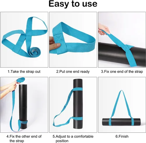 Vista 4 de 4PCS Yoga Mat Carrier Strap, Adjustable Yoga Mat Strap Carrier for Exercise/Travel/Gym, Mat Holder Sling Carrier