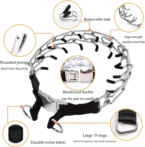 Vista 2 de Love Dream Collar de entrenamiento para perros con hebilla de liberación rápida, collar de pellizco para perro con consejos de comodidad para perros