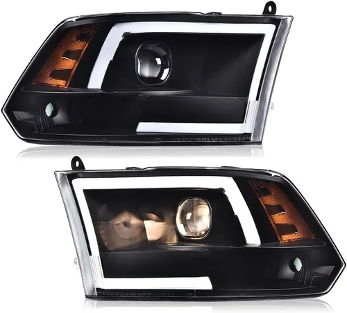 Vista 15 de PIT66 Conjunto de faros delanteros compatible con Dodge Ram 1500 2500 3500 2009-2012 (solo compatible con modelos de faros cuádruples) lente