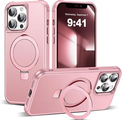 Vista 24 de SKYLMW - Funda compatible con iPhone 11 de 6.1 pulgadas, con soporte magnético invisible tipo anillo, funda translúcida de grado militar, compatible