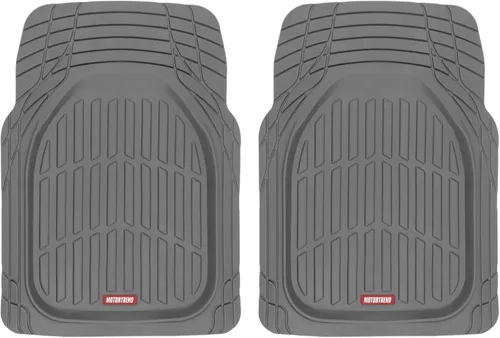Vista 8 de Motor Trend -2 alfombrillas delanteras para el piso del automóvil- Forros de contorno FlexTough negros - Alfombrillas de goma resistentes