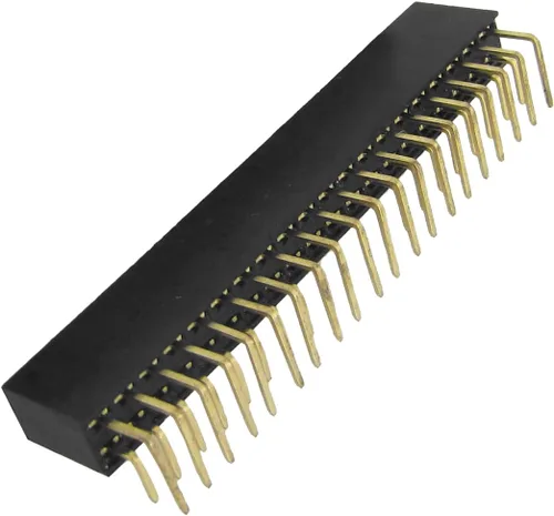 Vista 3 de uxcell 10 piezas 2x20 pin 0.100 in paso doble fila de ángulo recto cabezas hembra