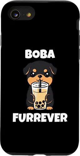 Vista 13 de iPhone 15 Rottweiler Boba Furrever Funny Dog Bubble Tea Case