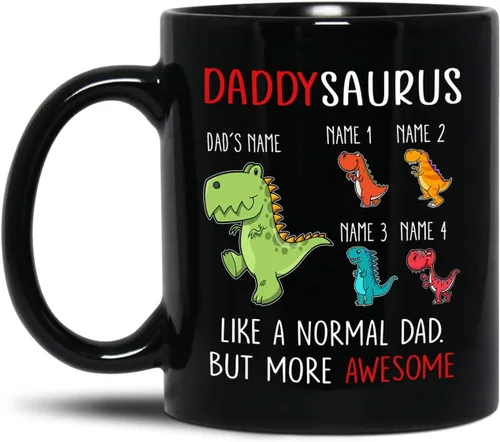 Vista 9 de Taza de café negra con nombre personalizado de 11 onzas, 15 onzas, taza de café con definición de papá para papá, regalo para papá nuevo, taza