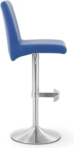 Vista 6 de ZURI Modern Coveteur Taburete giratorio de altura ajustable en azul oscuro