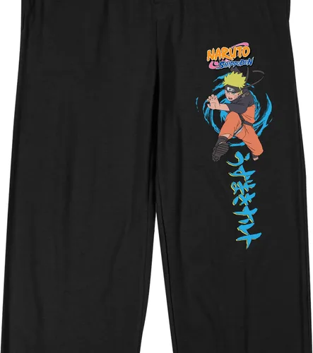 Vista 5 de Bioworld Naruto Shippuden Naruto Uzumaki - Juego de dormir para hombre (2 unidades), Negro