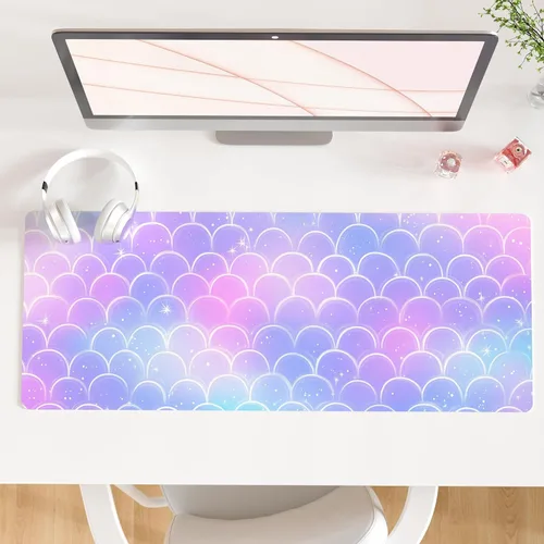 Vista 30 de Qiyi Alfombrilla de escritorio, grande, de mouse, vía láctea, decoración, piel sintética impermeable, protector para oficina, hogar, trabajo