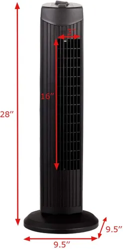 Vista 4 de GOFLAME Ventilador de torre oscilante, ventilador eléctrico portátil con 3 velocidades de viento, ventilador de enfriamiento silencioso para sala