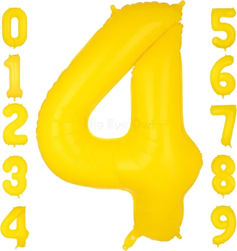 Vista 15 de Globos grandes de papel de aluminio amarillo número 0 de 40 pulgadas, helio grande Mylar Zero globo para decoración de fiesta de cumpleaños