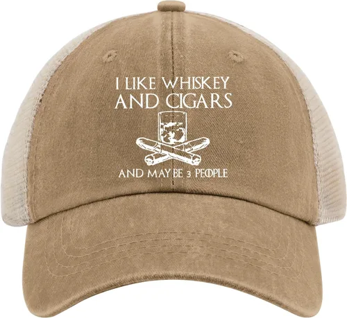 Vista 165 de Philysonic Funny Hat I Like Whisky and Cigars and Maybe 3 People Sombreros para Hombres Gorras de Béisbol Gorras Ajustables