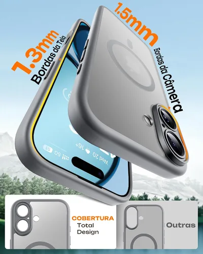 Vista 875 de TOCOL Funda para iPhone 11, compatible con Magsafe, protección completa de cámara, imanes integrados, protección contra caídas, funda translúcida