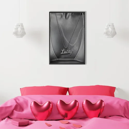 Vista 7 de Pósteres de Lienzo con Collar Retro de la Suerte, Fotografía Trendy en Blanco y Negro, Arte de Pared, Láminas de Mujer Sexy en Bikini, Pintura