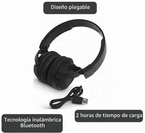 Vista 3 de Auriculares de diadema con Bluetooth, color negro de JBL Pure Bass Sound Negro