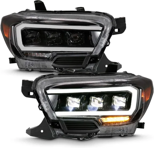Vista 8 de ANZO USA 111496 TOYOTA TACOMA 16-22 LED PROYECTOR FAROS ESTILO PLANK BLACK W/AMBER (PARA HALÓGENO DRL)