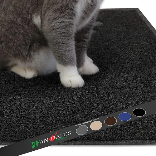 Vista 8 de Andalus Tapete Grande para Arena de Gatos, Paquete de 1 - Impermeable, Antideslizante y Fácil de Limpiar, Tapete para Caja de Arena de Gatos