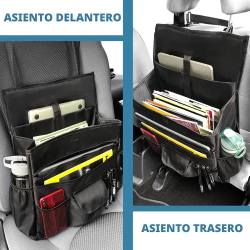 Vista 6 de Elantrip Organizador de asiento delantero de automóvil, almacenamiento de asiento trasero con correas ajustables, organizadores de asiento de camión
