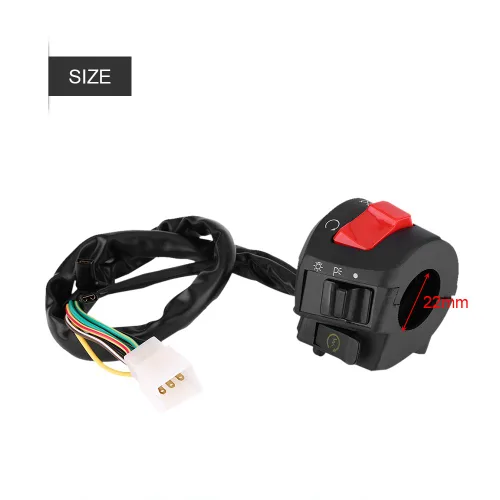 Vista 2 de Kit completo de control de manillar de motocicleta, ajuste universal con intermitentes de bocina para faros delanteros para todas las motocicletas