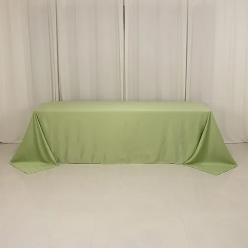 Vista 126 de Efavormart - Mantel rectangular de satén sin costuras, color azul polvoriento, 60 x 126 pulgadas Azul empolvado