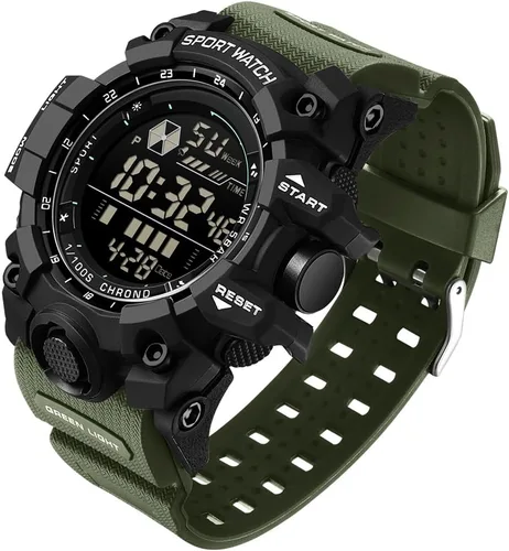 Vista 8 de Reloj digital multifunción para hombre, reloj electrónico, impermeable, con alarma, deportes