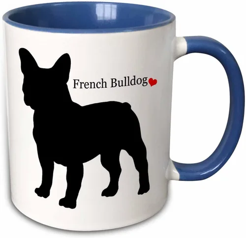 Vista 8 de 3dRose French Bulldog - Taza de dos tonos, 11 onzas, color negro