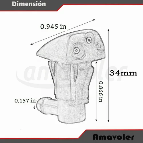 Vista 2 de Boquilla para limpiaparabrisas Accesorio de posventa para Hyundai Tucson 2006-2009. OEM #: 986302E500 (2 piezas)