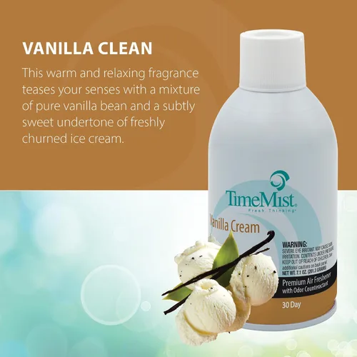 Vista 5 de TimeMist Recambios de ambientador medido de alta calidad, crema de vainilla, 7.1 onzas (caja de 12) - 1042737 - Dura hasta 30 días y neutraliza