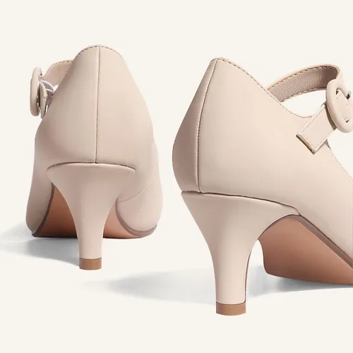 Vista 4 de IDIFU Jessy - Vestido Mary Jane para mujer, zapatos de tacón bajo para gatito, puntera redonda, cerrada, oficina, trabajo, boda